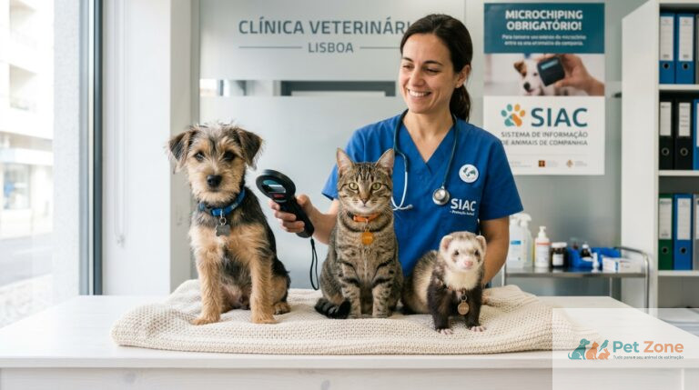 veterinario a colocar chip obrigatorio em animais no siac