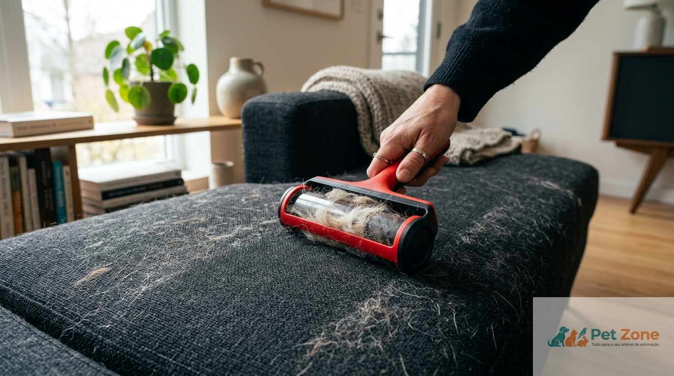 como remover pelos de animal do sofa e tapetes em casa