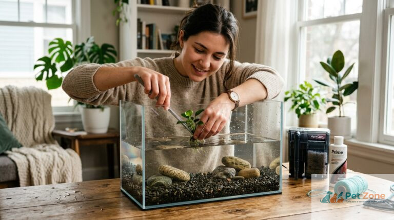Descobre como montar o seu primeiro aquário em casa com sucesso. Aprende sobre o ciclo do azoto, filtragem, escolha de peixes e dicas de bem-estar animal neste guia completo da PetZone.pt